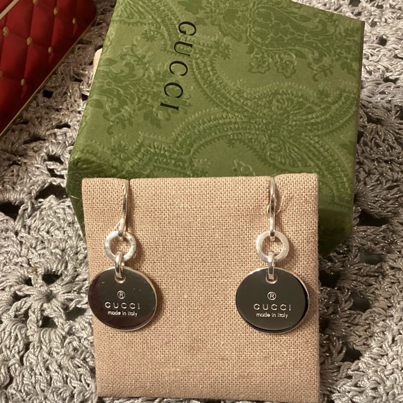 Gucci Jewelry - Gucci Sterling Silver Logo Earrings